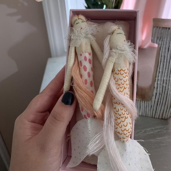 ๐ Little French Rag Mermaid Dolls Ornament Holiday Christmas Anthropologie - Picture 2 of 3